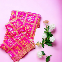 Load image into Gallery viewer, Handmade Gharchola/Ghatchola Bandhej Sarees