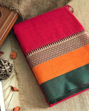 Load image into Gallery viewer, Narayanpet pure cotton saree with border

