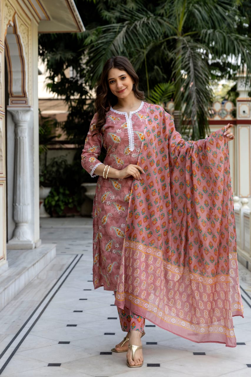 Stitched Salwar Suit in Cotton