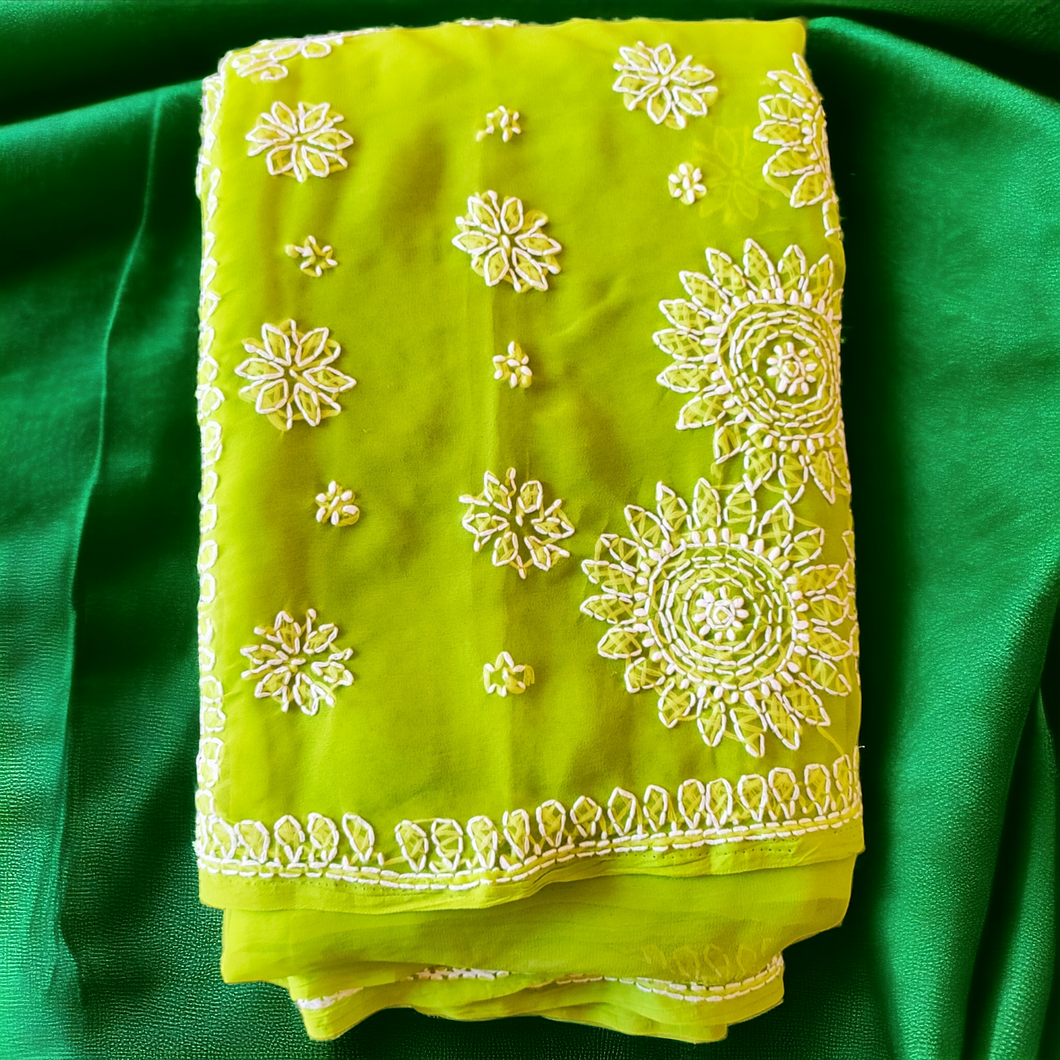 Soft Georgette Chikankari Sarees