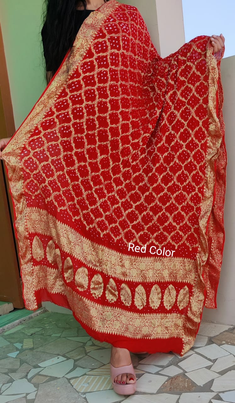 Khaddi Georgette Bandhani Dupattas