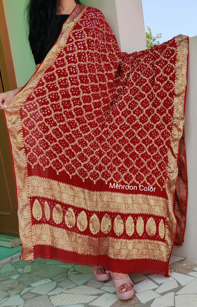 Khaddi Georgette Bandhani Dupattas