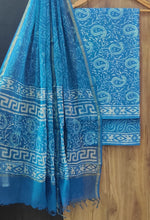 Load image into Gallery viewer, Hand Block Printed Cotton Suits with Pure Cotton Kota Doria Dupatta
