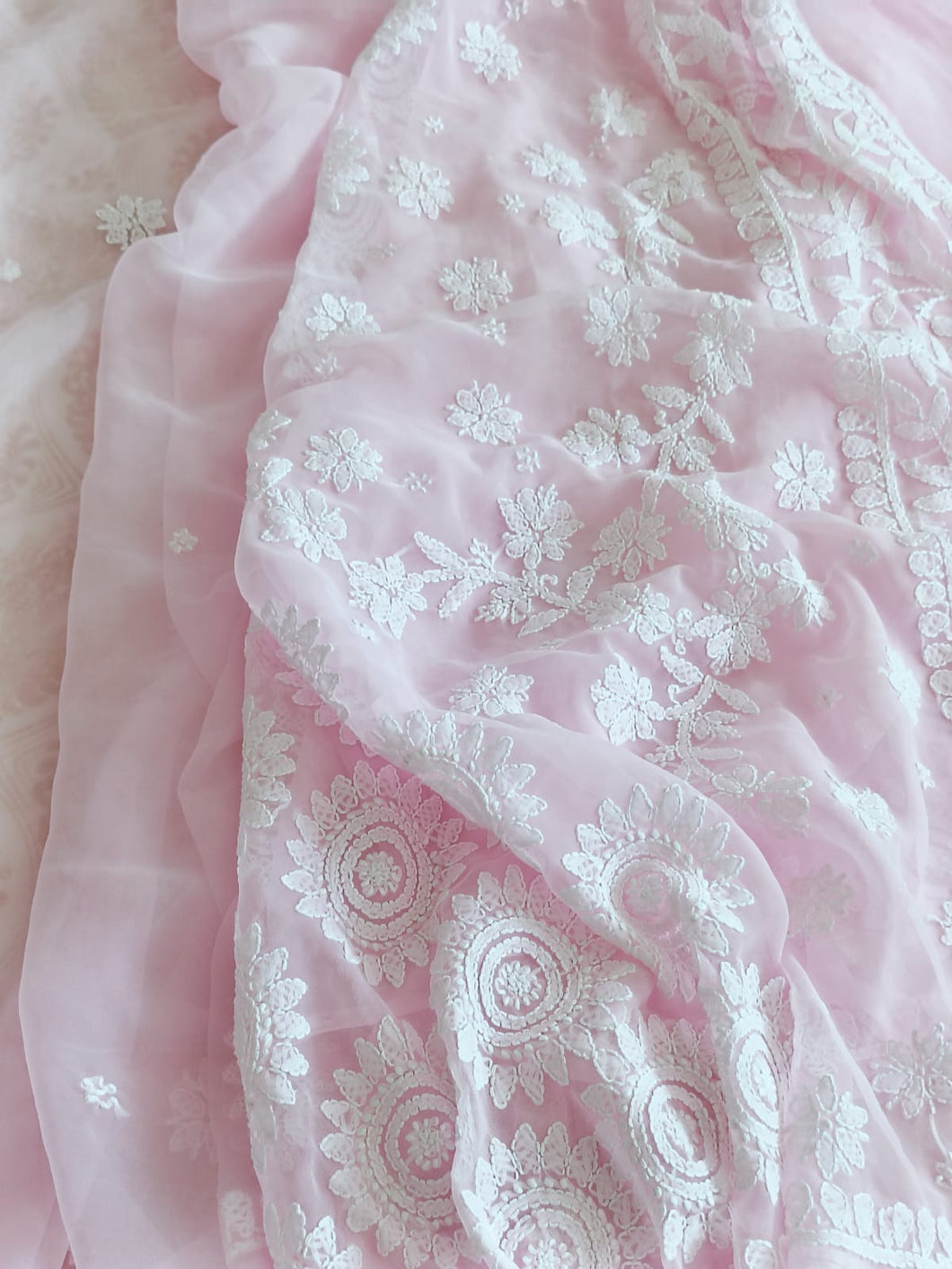 Soft Georgette Chikankari Sarees