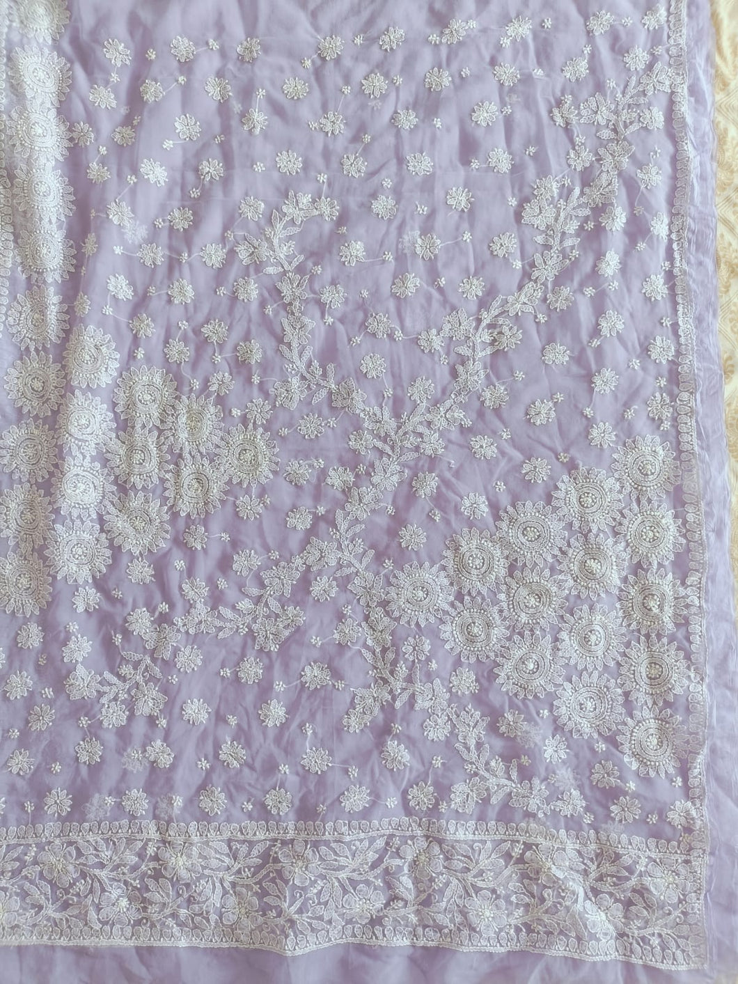 Soft Georgette Chikankari Sarees