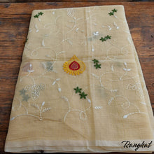 Load image into Gallery viewer, Kota Doria Saree with all over embroidery
