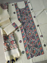 Load image into Gallery viewer, Unstitched Linen Suit with Madhubani Painting
