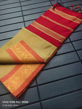 Load image into Gallery viewer, Pure Cotton Saree with weaved borders
