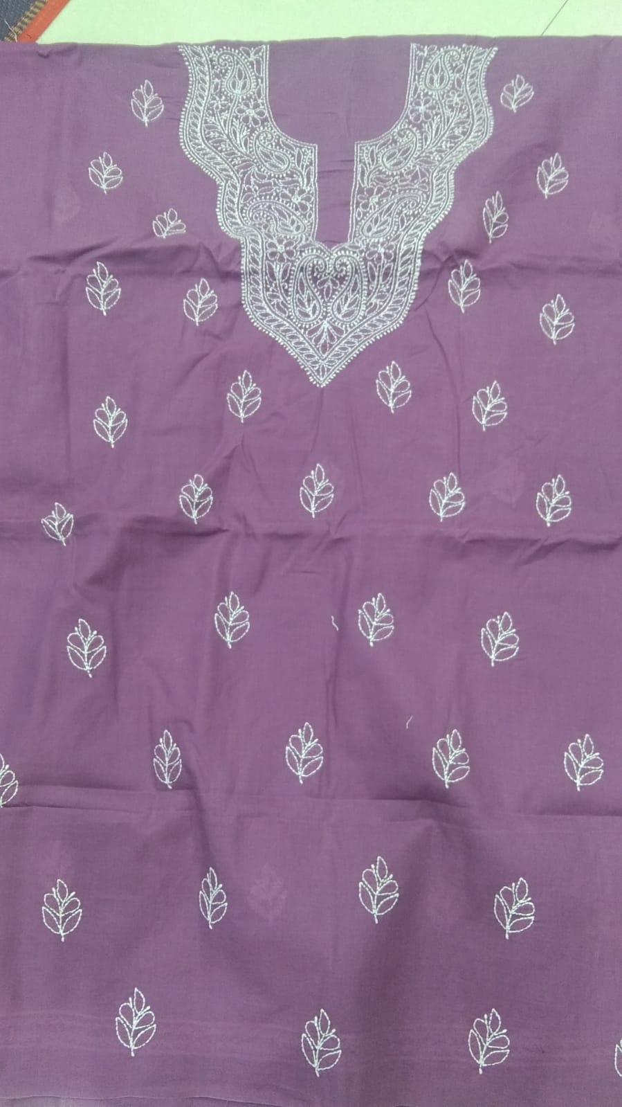 Unstitched Cotton Chikankari Suit