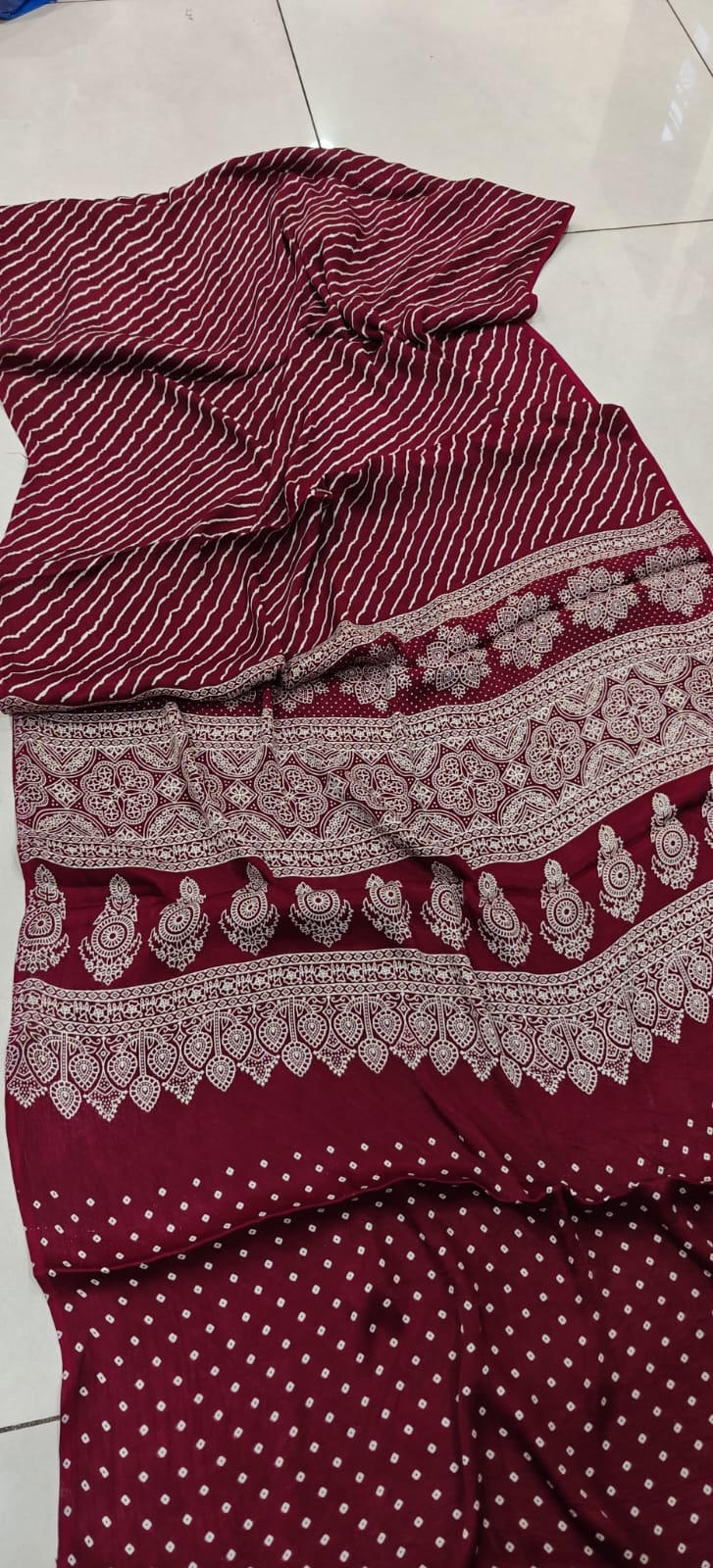 Semi Modal Silk Leheriya Saree