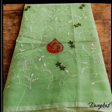 Load image into Gallery viewer, Kota Doria Saree with all over embroidery
