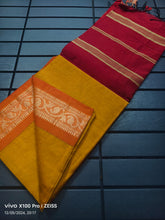 Load image into Gallery viewer, Pure Cotton Saree with weaved borders
