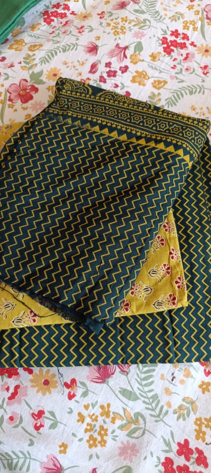 Unstitched Ajrakh Print Dress Material
