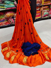 Load image into Gallery viewer, Georgette Satan Patta Saree with Petan Gota Work
