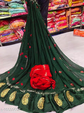 Load image into Gallery viewer, Georgette Satan Patta Saree with Petan Gota Work
