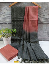 Load image into Gallery viewer, JUTE SILK WITH KANTHA KANTHA DOVI WEAVING DESIGN DRESS MATERIAL
